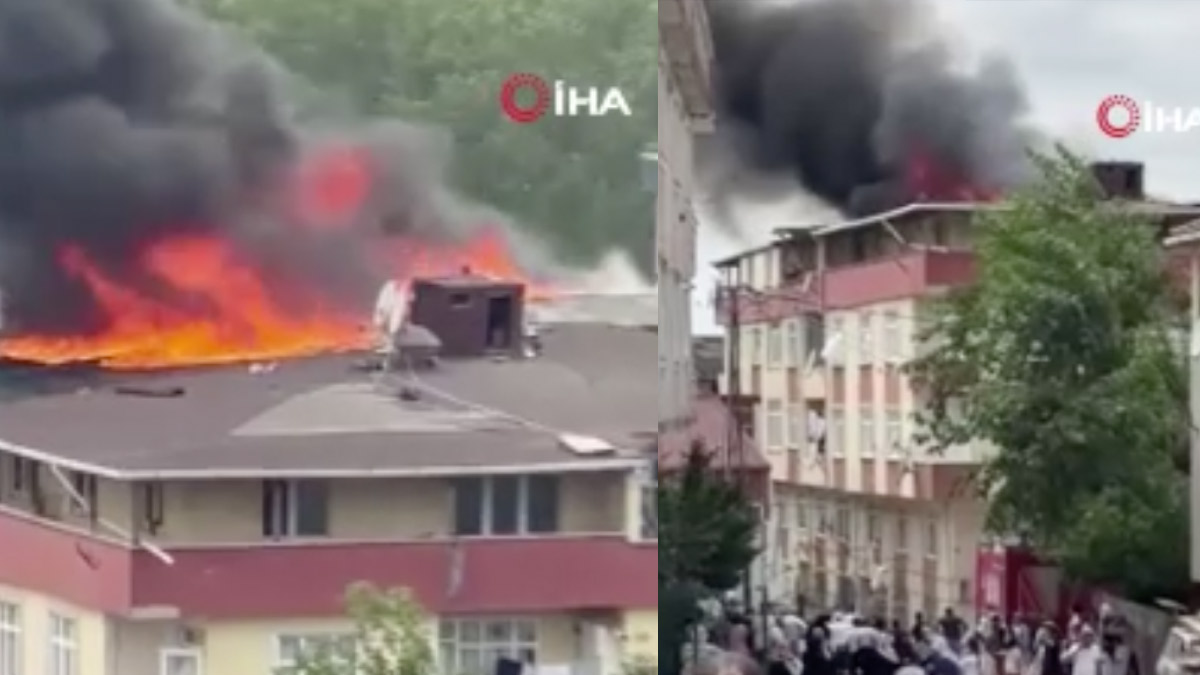 Arnavutköy’de bina çatısında yangın! İtfaiye ekipleri müdahale etti